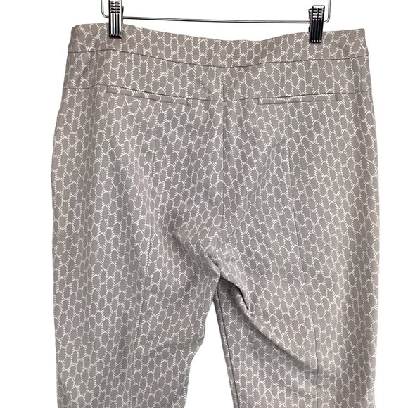 Adrianna Papell Womens Geometric Patterned Pants Size 10 Beige‎ & White Cropped - Picture 5 of 8